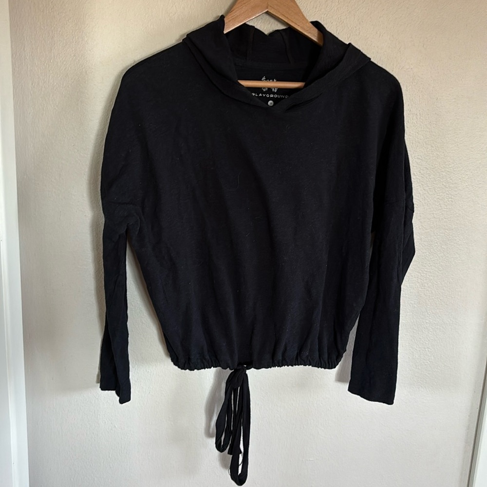Playground Black Drawstring Hoodie Sweatshirt